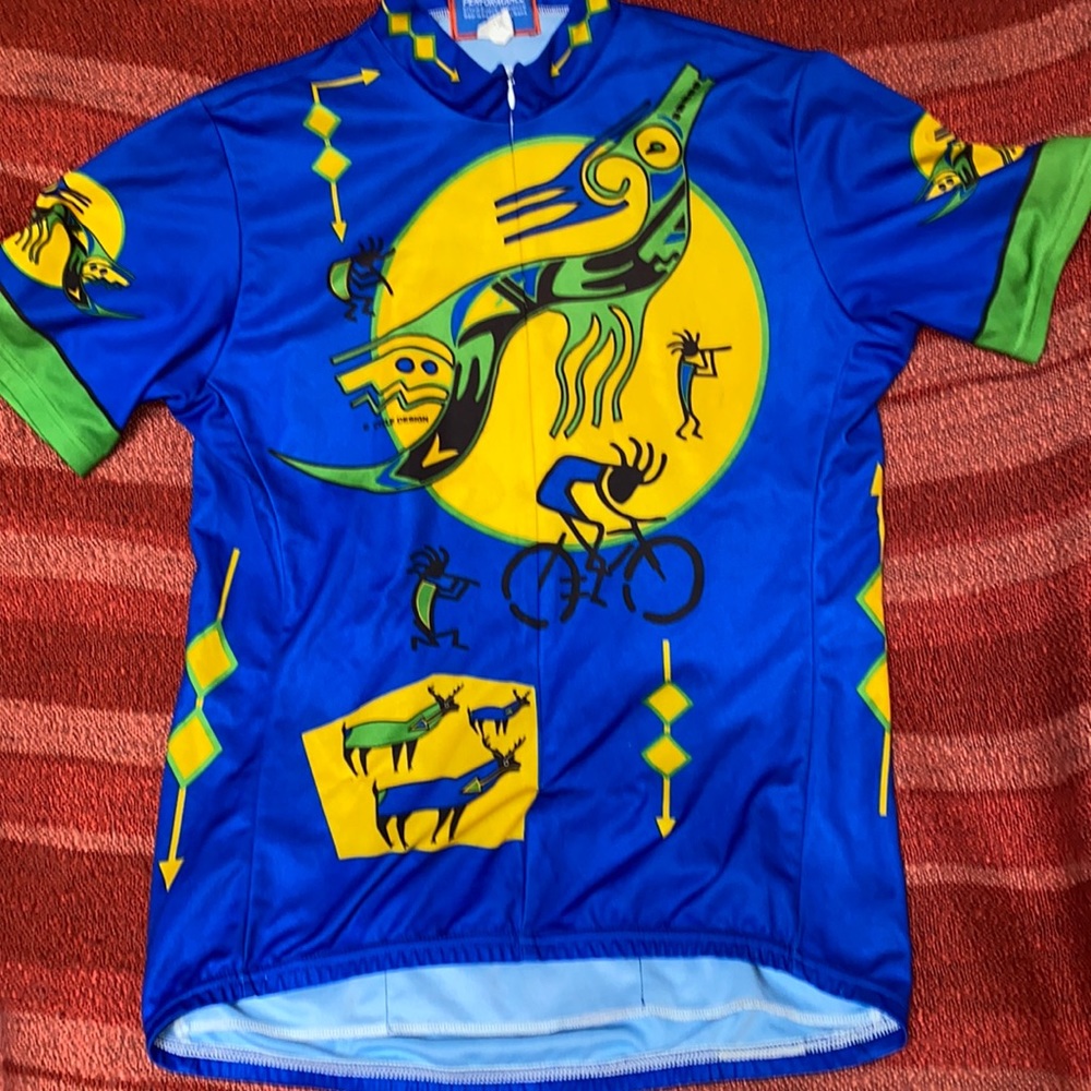 PERFORMANCE CYCLING TOP SZ LARGE USA MADE 1/2 ZIP